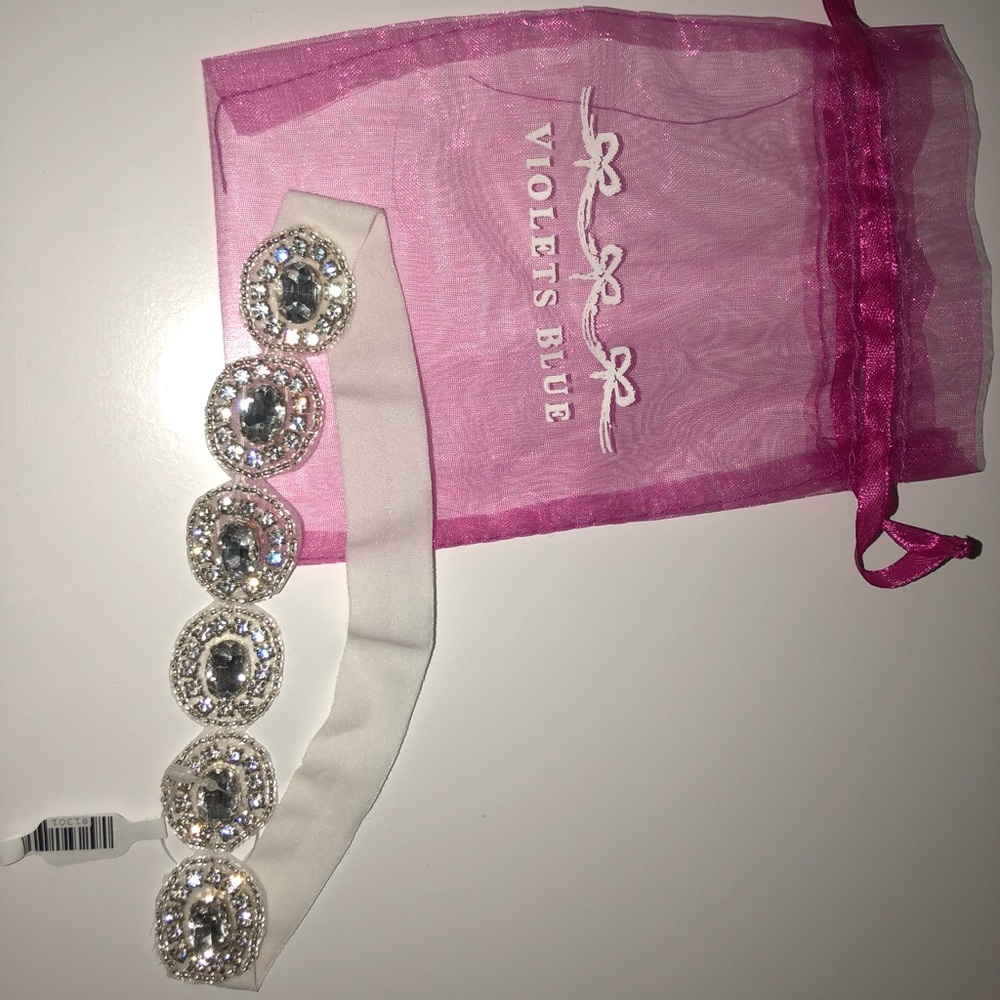 Beaded White Headband